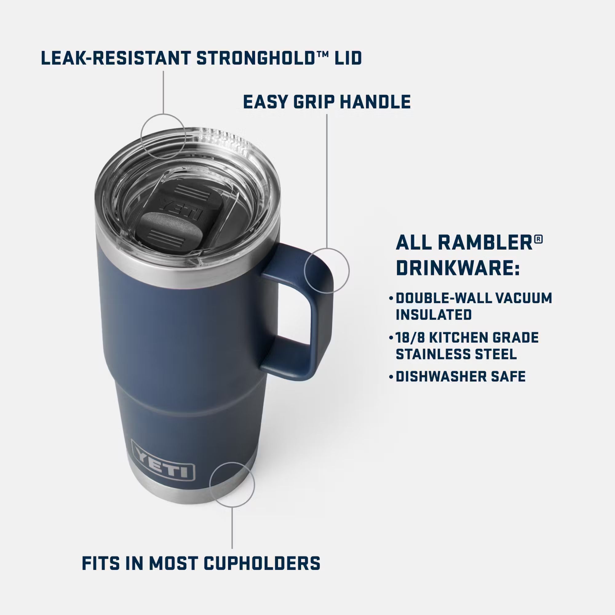 YETI Rambler® 20 oz Travel Mug with StrongHold™ Lid