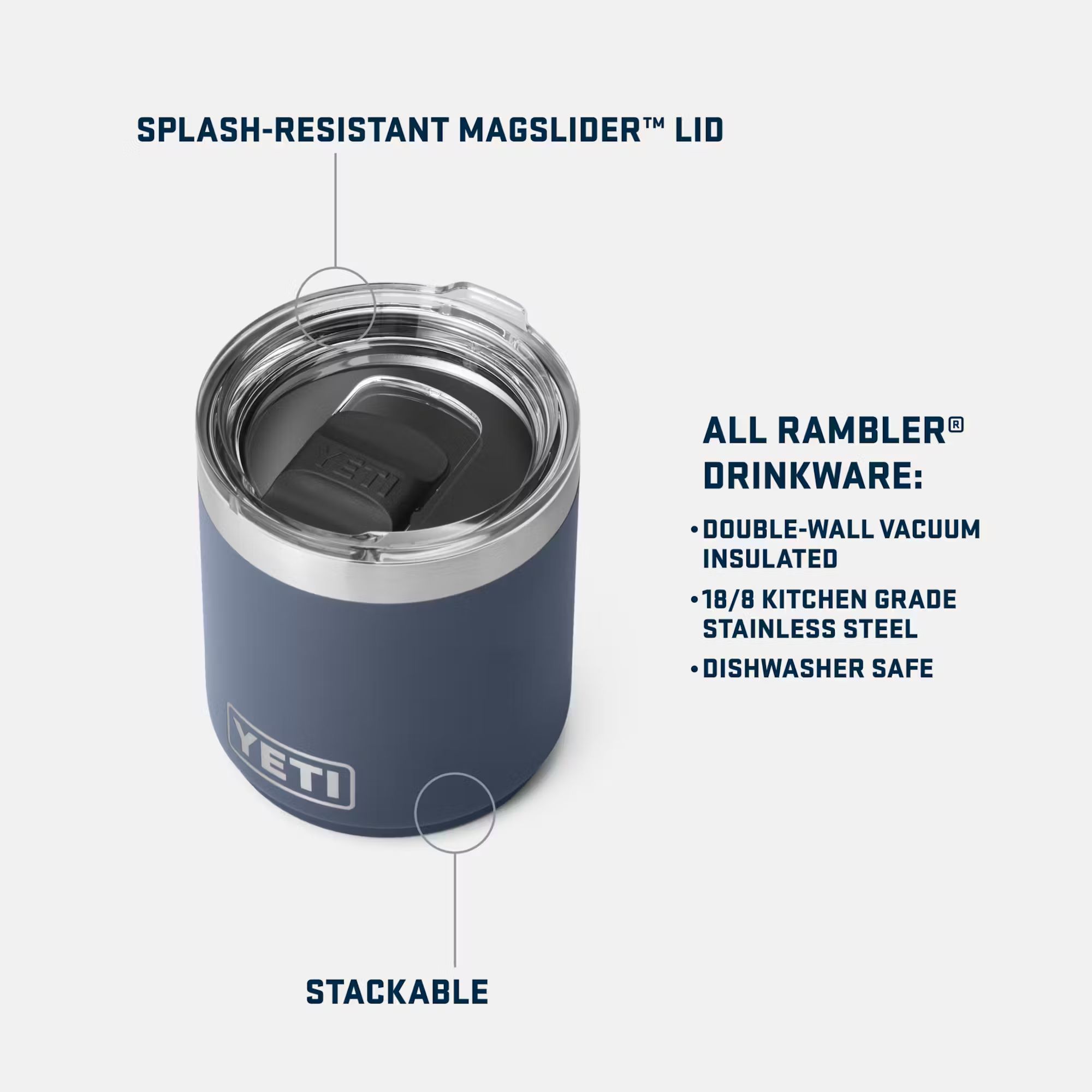 YETI Rambler® 10 oz Stackable Lowball with MagSlider™ Lid