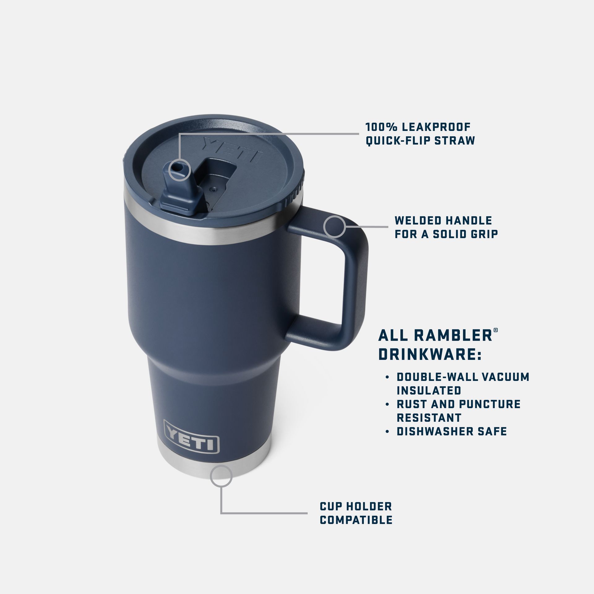 YETI Rambler® 30 oz Travel Mug with Straw