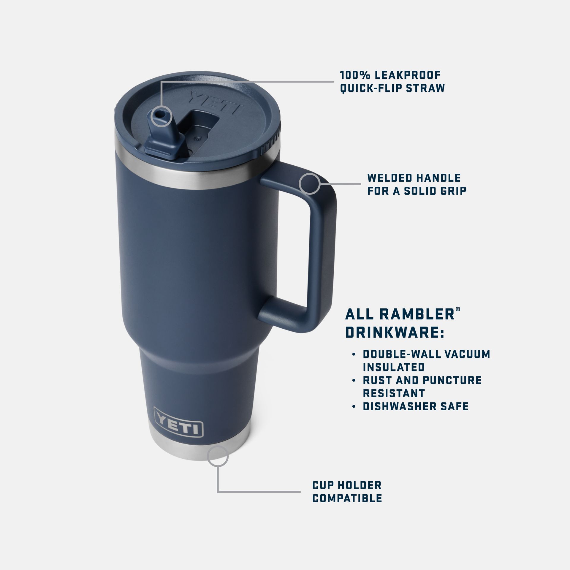 YETI Rambler® 40 oz Straw Travel Mug with Straw