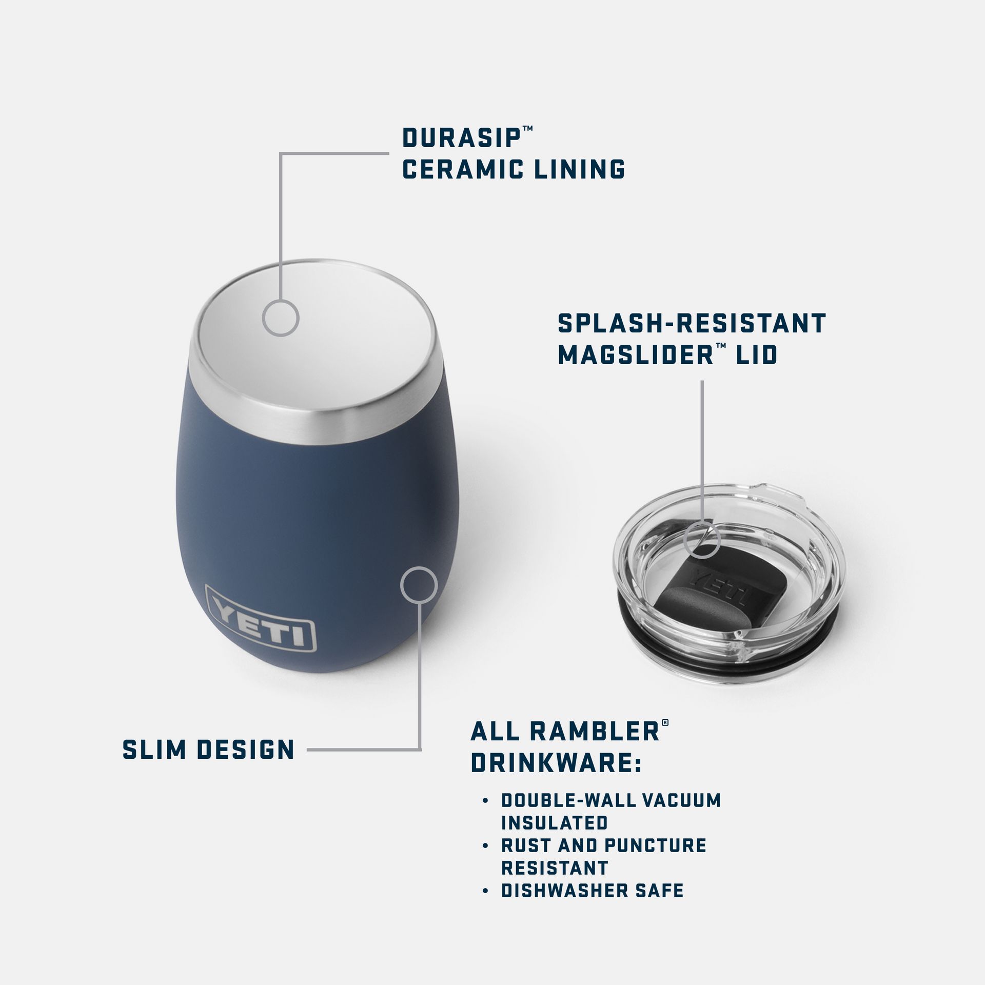 YETI Rambler® 10 Oz Insulated Wine Tumbler with Lid