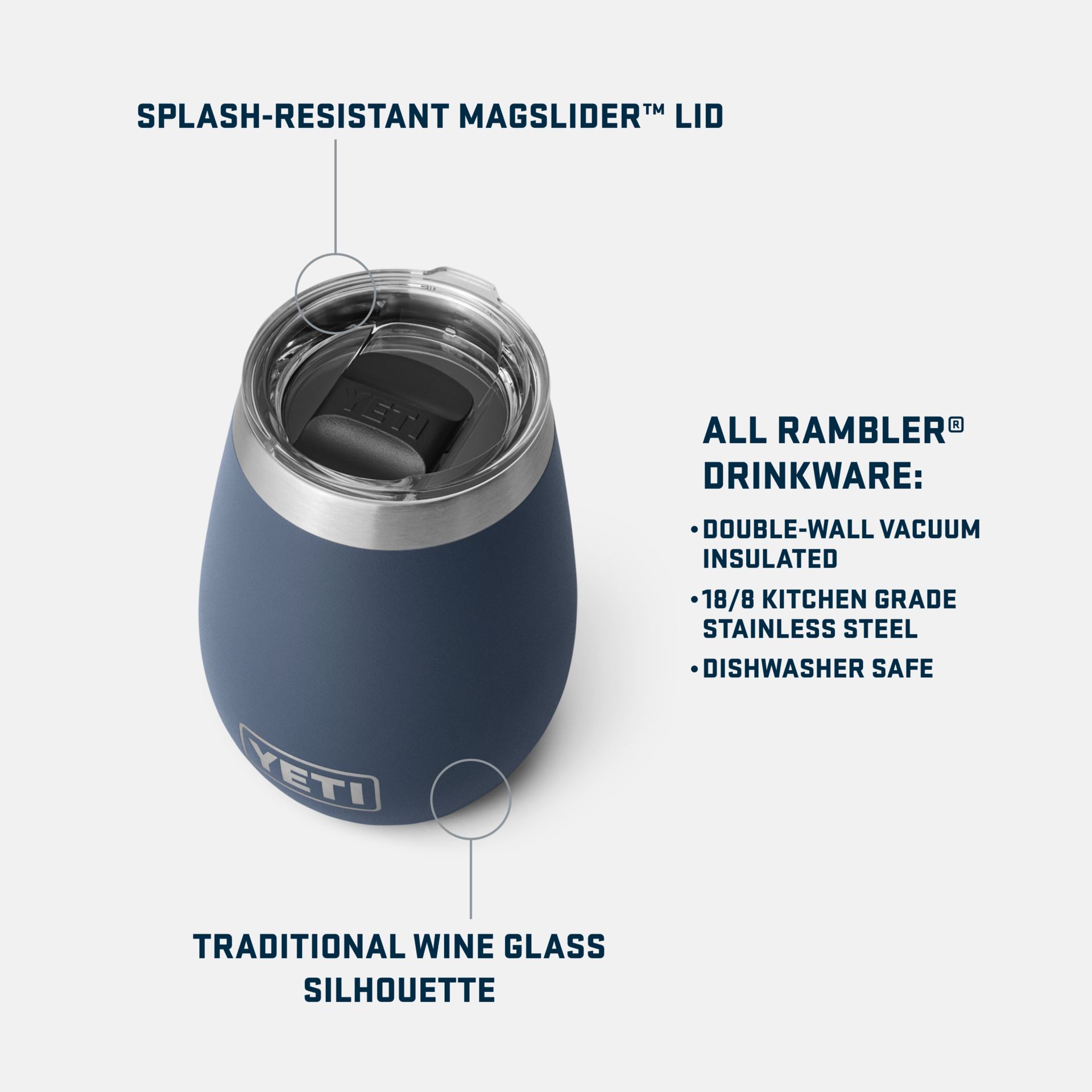 YETI Rambler® 10 Oz Insulated Wine Tumbler with Lid