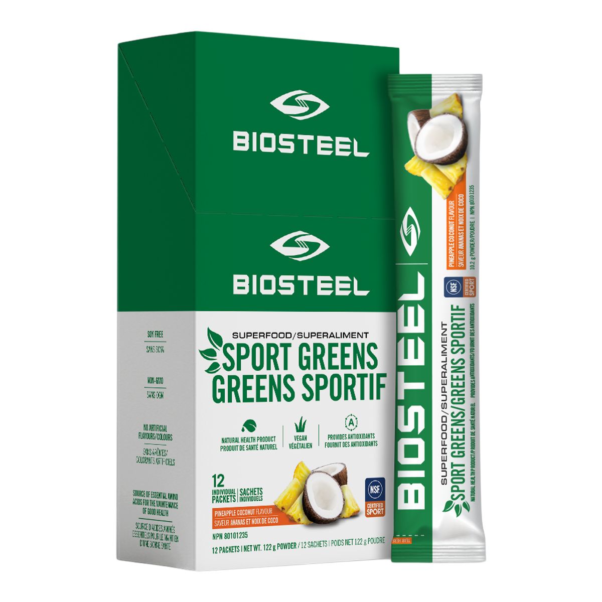 BioSteel Sport Green On The Go Stick Packs - Pineapple