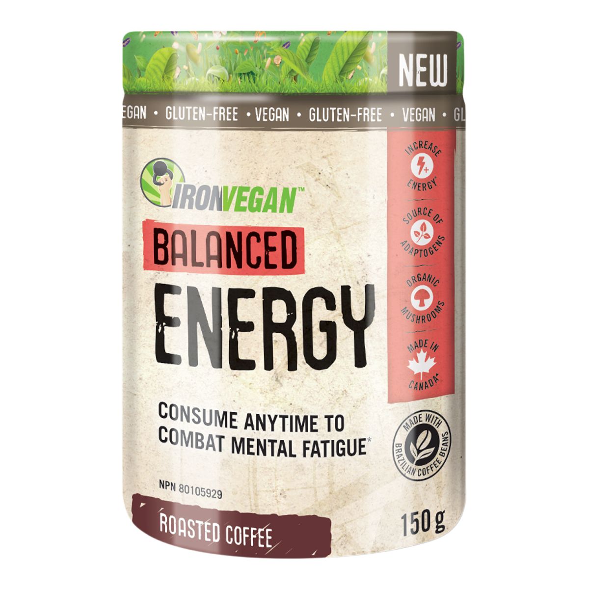 Iron Vegan Balanced Energy 150g Roasted Coffee