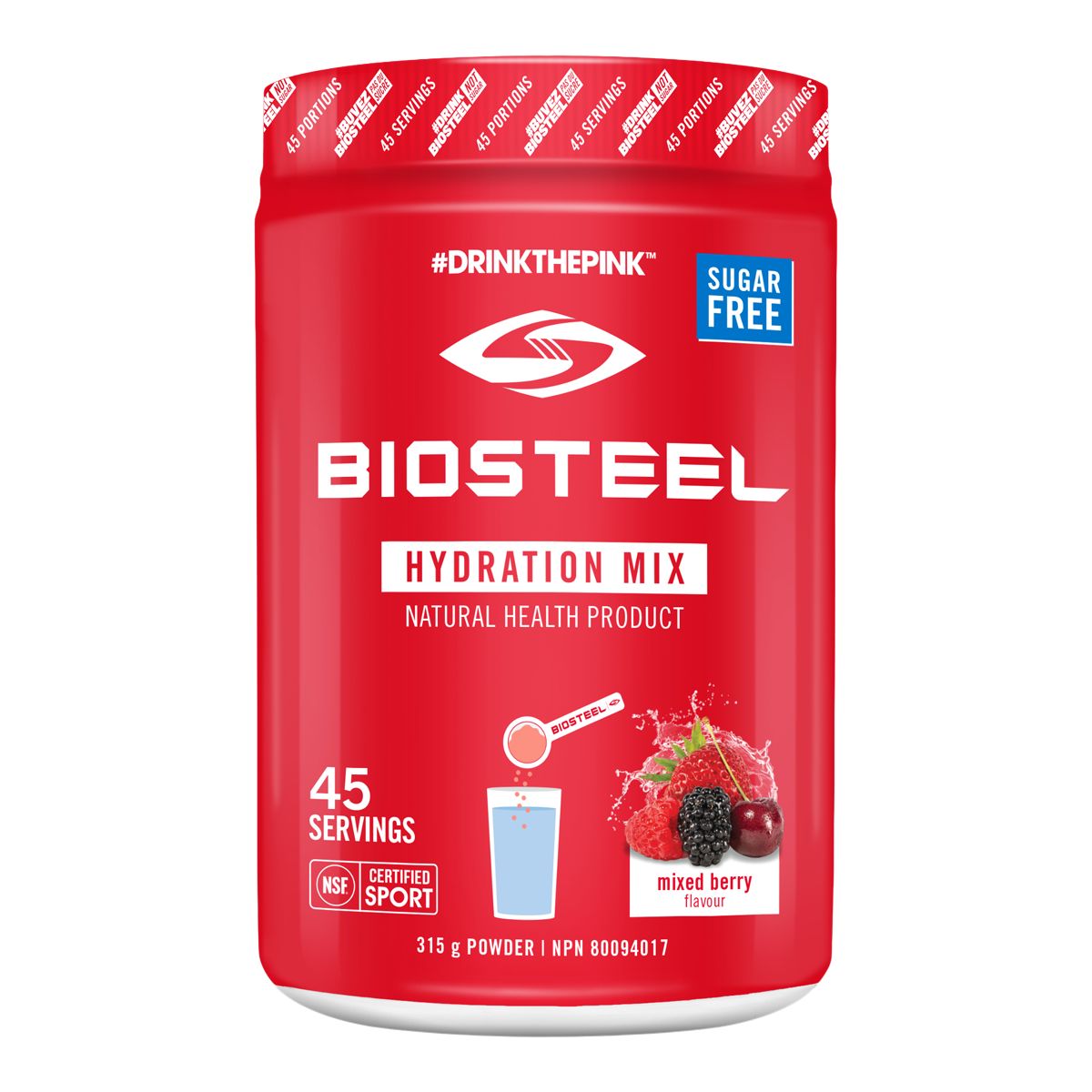 Image of BioSteel Mixed Berry High Performance Sports Hydration Mix Tub Powder 315g