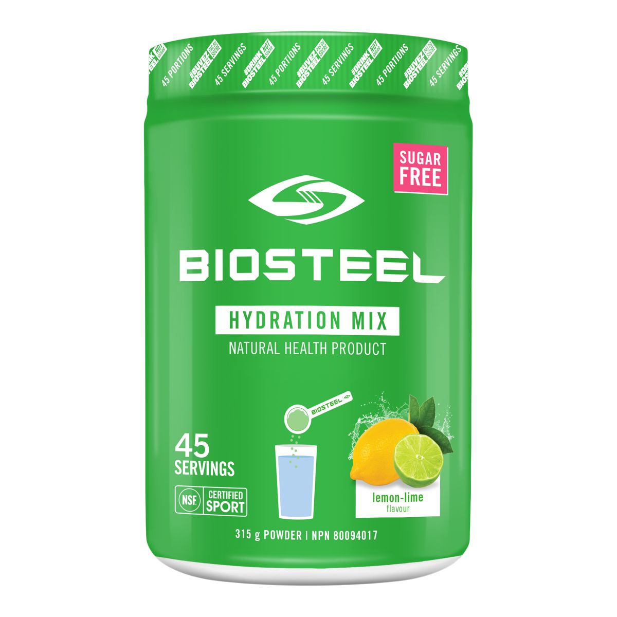 Image of BioSteel Lime High Performance Sports Hydration Mix Tub Powder 315g