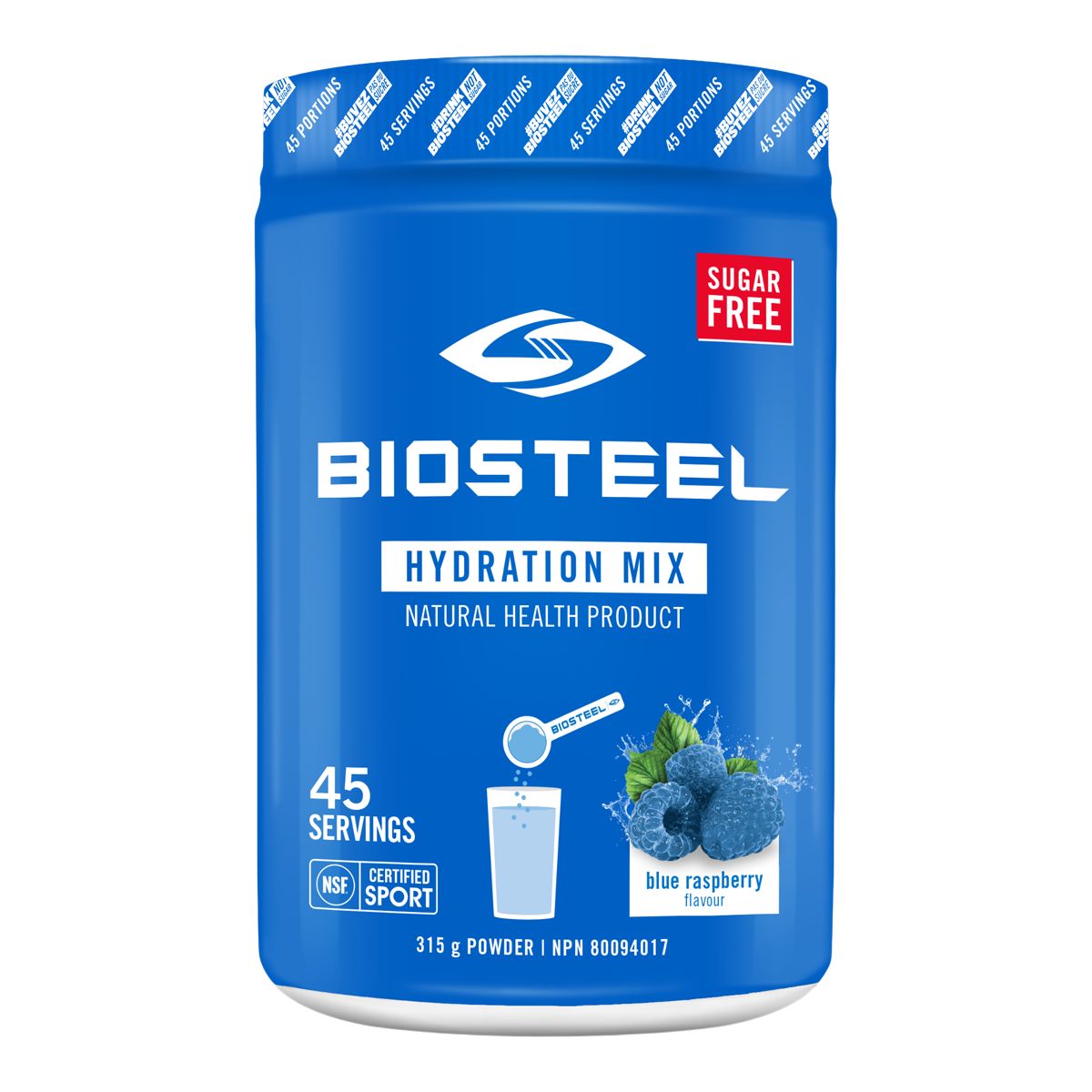 Image of BioSteel Blue Raspberry High Performance Sports Hydration Mix Tub Powder 315g