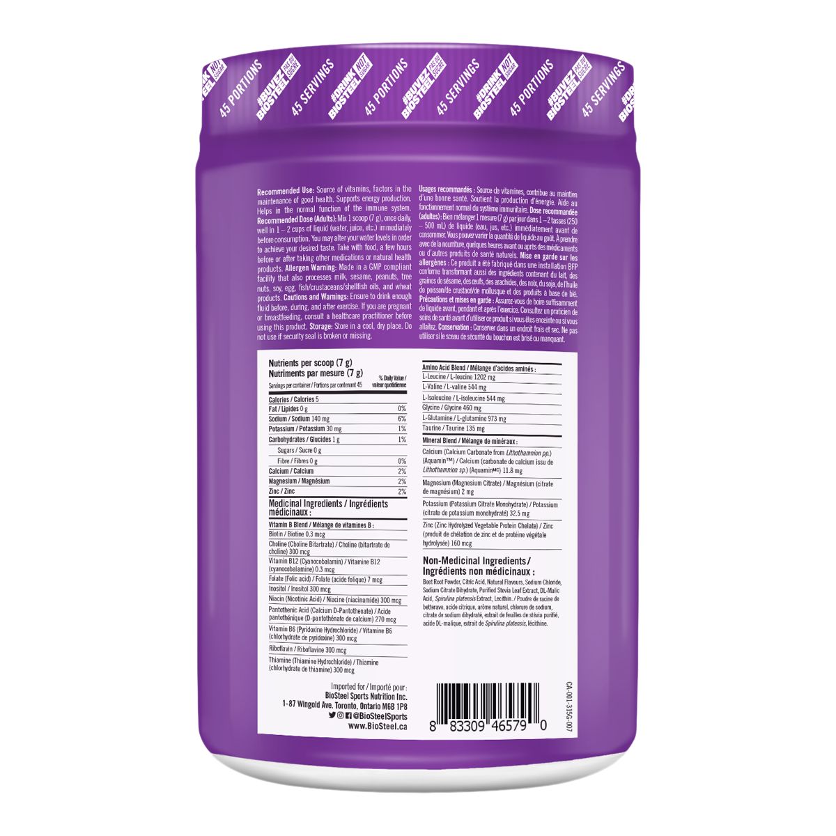 BioSteel High Performance Sports Hydration Mix Tub Powder 315g