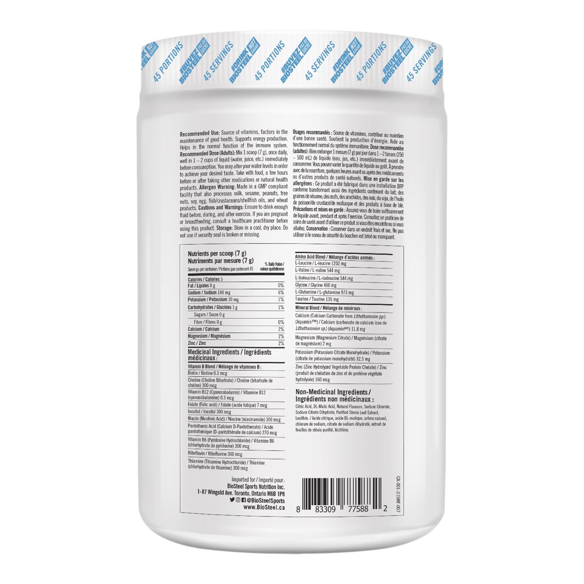 BioSteel High Performance Sports Hydration Mix - White Freeze