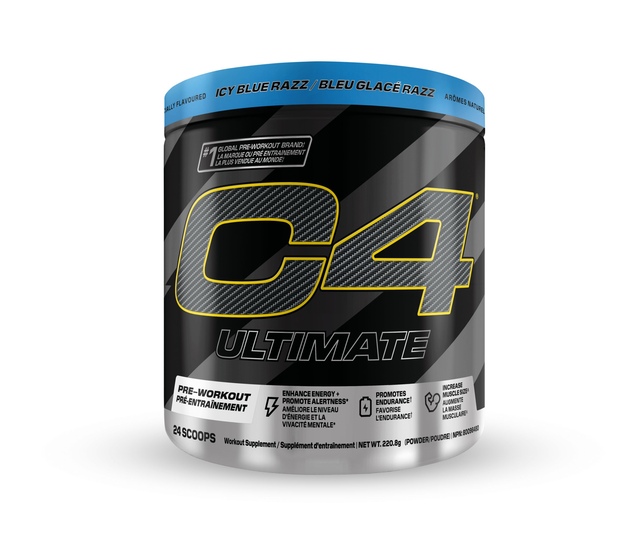 C4 Ultimate 12 SV Pre-Workout Powder - Icy Blue Razz Front_Flat