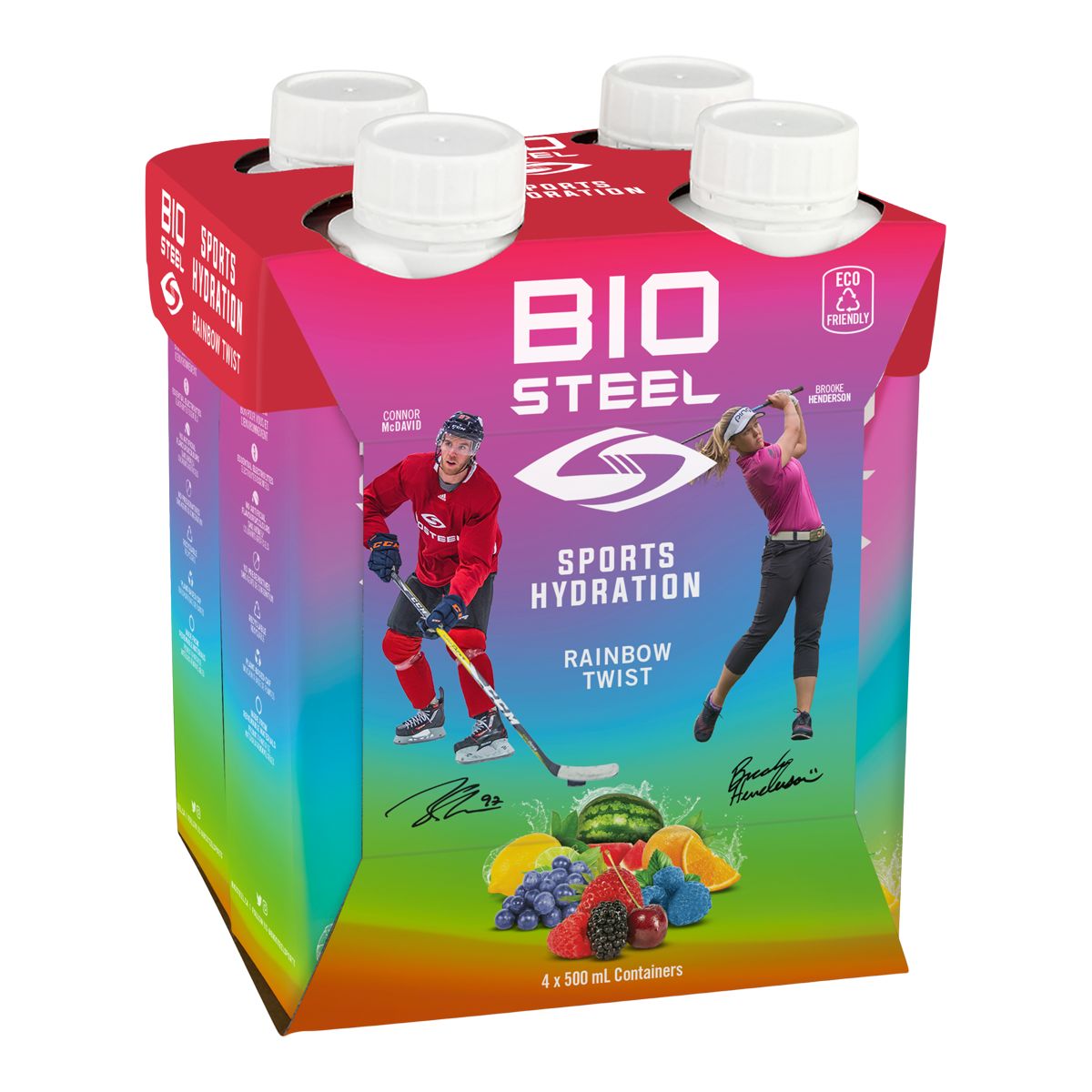 Image of BioSteel Ready To Drink (Rtd) Rainbow Twist Sports Drink 4 Pack 500ml 