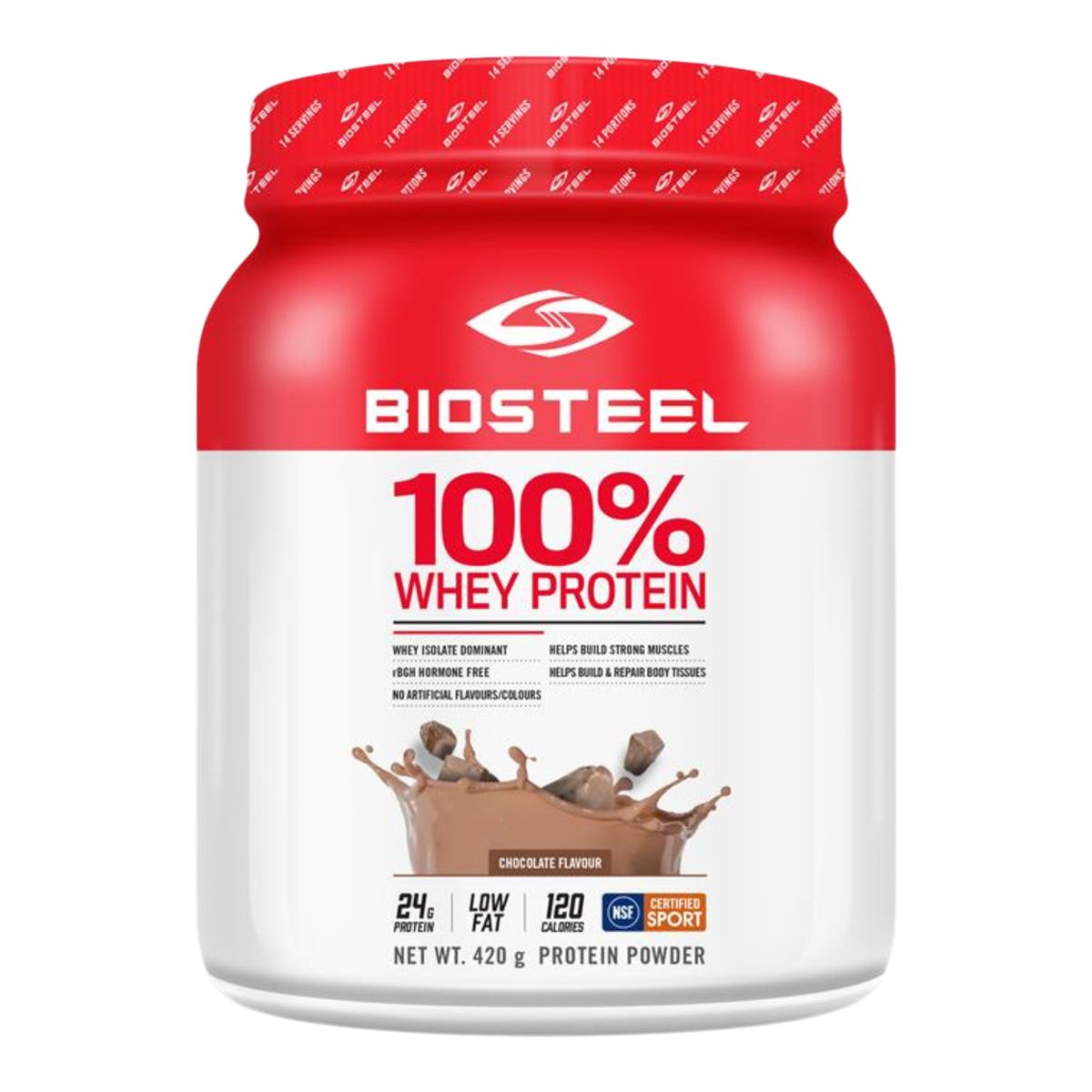 Image of BioSteel Chocolate 100% Whey Protein Powder 420g 