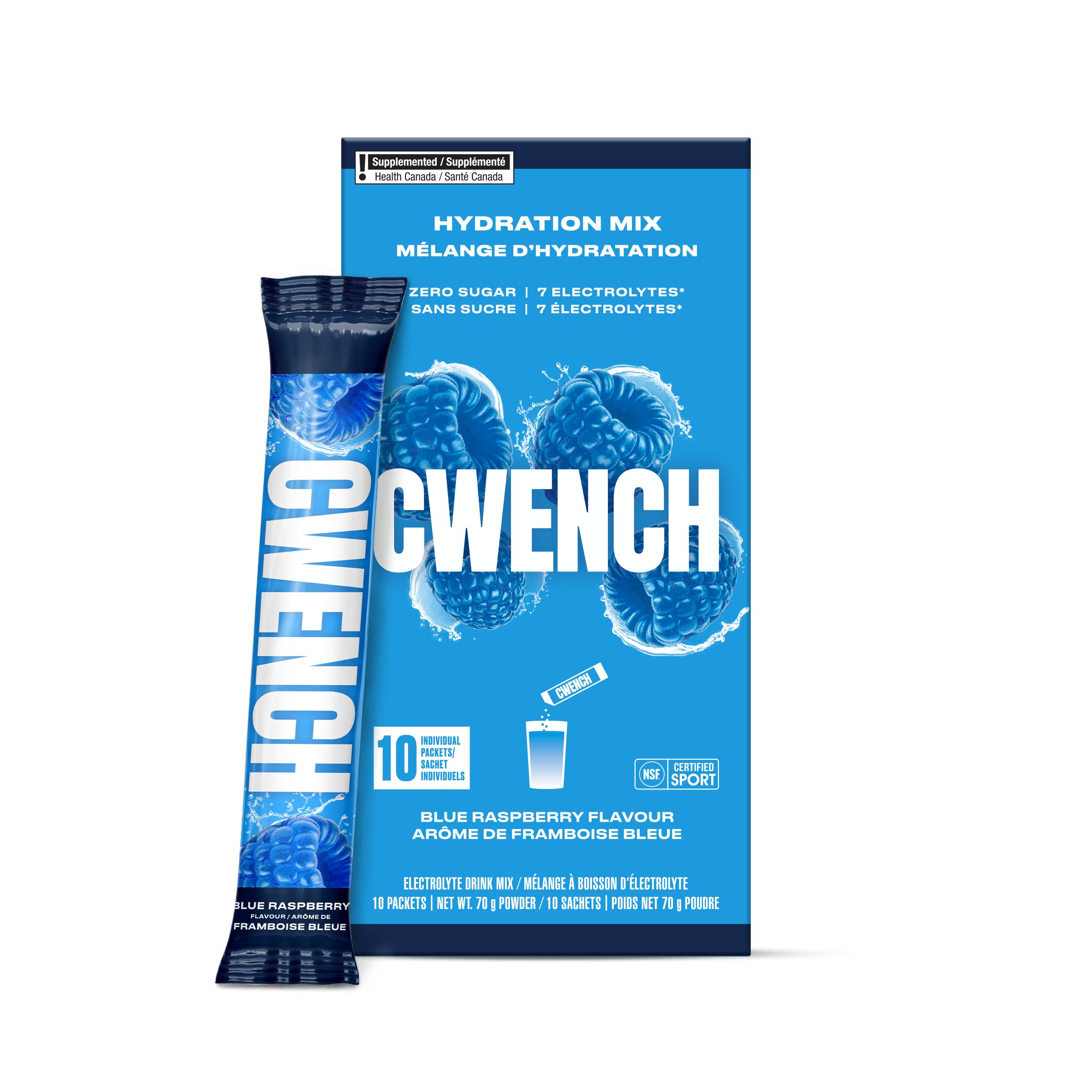Cwench Hydration Mix - Blue Raspberry Electrolyte Drink for Performance