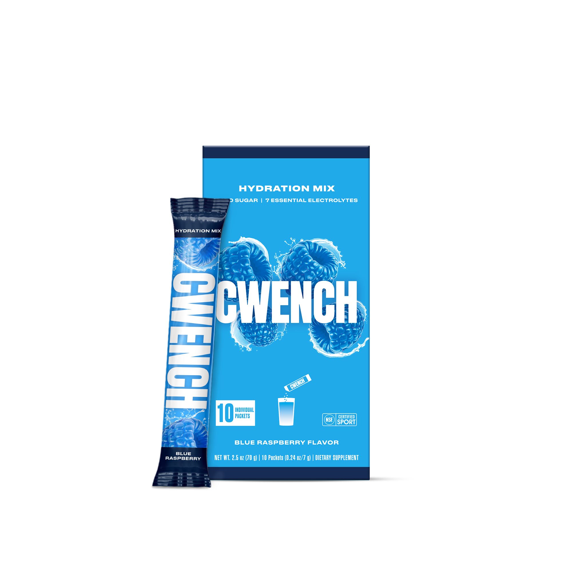 Cwench Hydration Mix - Blue Raspberry Electrolyte Drink for Performance