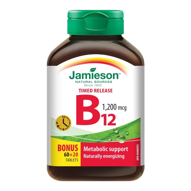 Jamieson Timed Release Vitamin B12 80 Tablets 1200mcg 