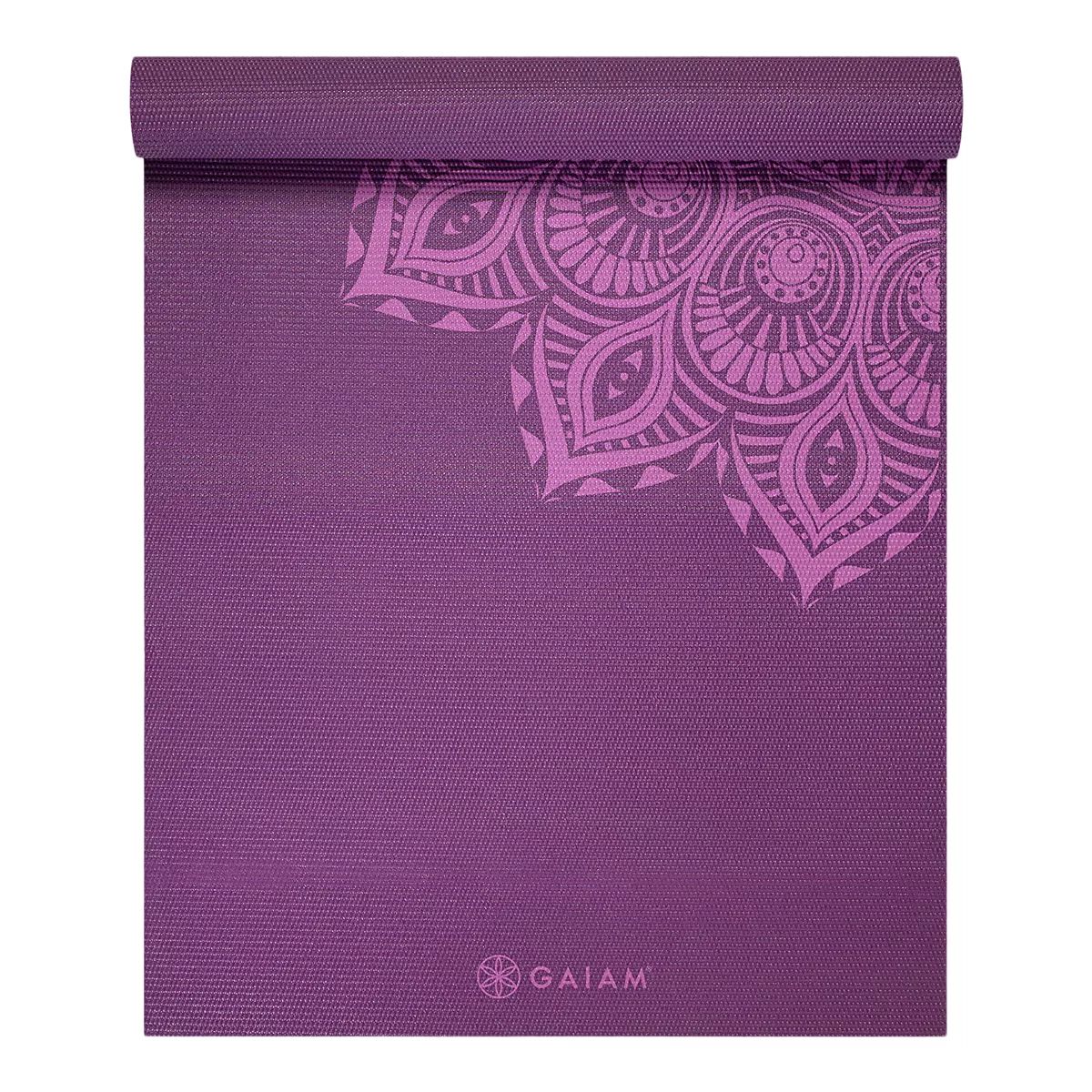 Gaiam Premium Yoga Mat, 6mm, Non-Slip Overhead_Flat