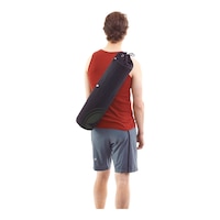 Merrithew Pilates and Yoga Canvas Mat Bag Front_Angled_Left