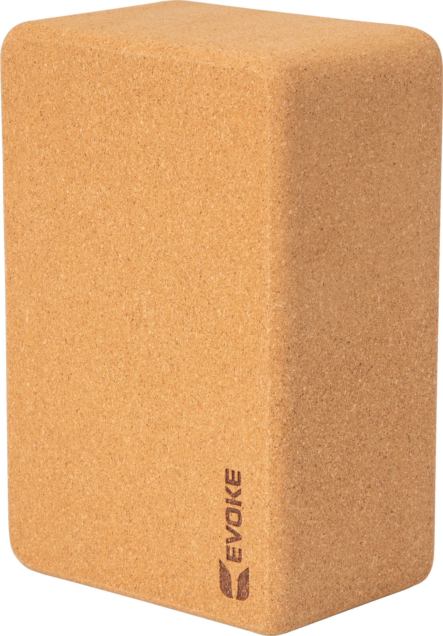 EVOKE CORK YOGA 4" BLOCK - NATURAL