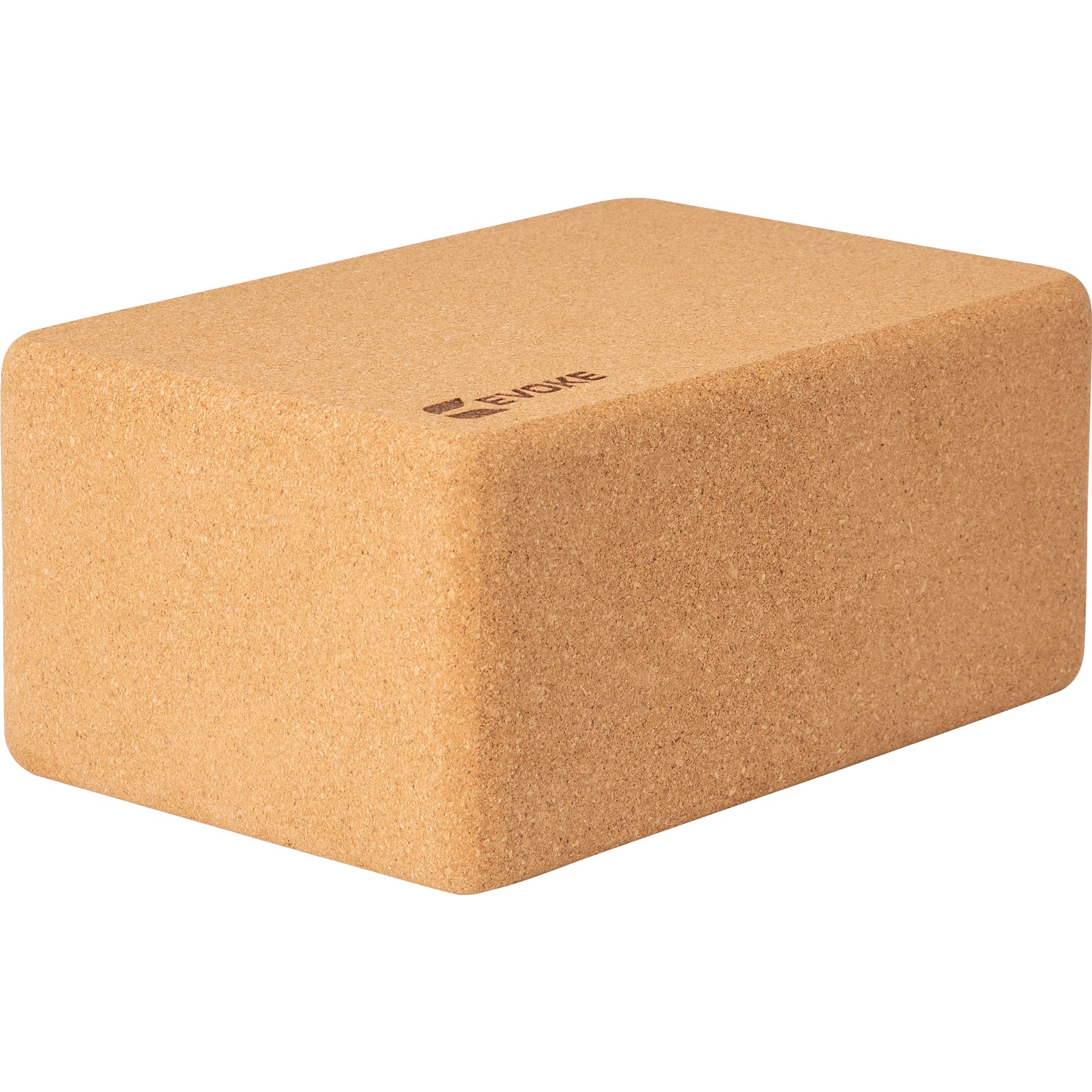 EVOKE CORK YOGA 4" BLOCK - NATURAL
