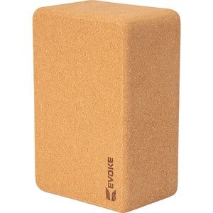 EVOKE CORK YOGA 4" BLOCK - NATURAL