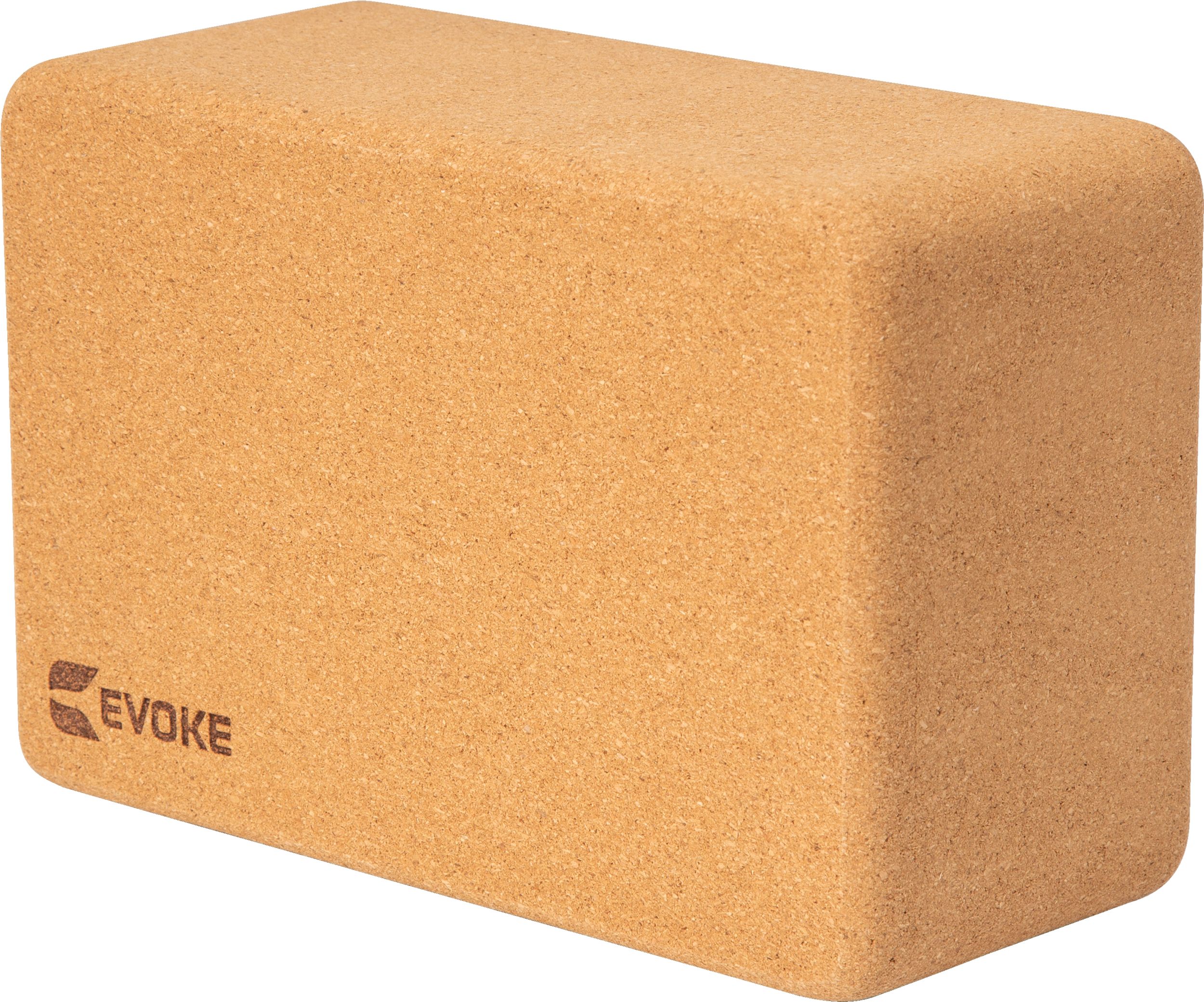 EVOKE CORK YOGA 4" BLOCK - NATURAL