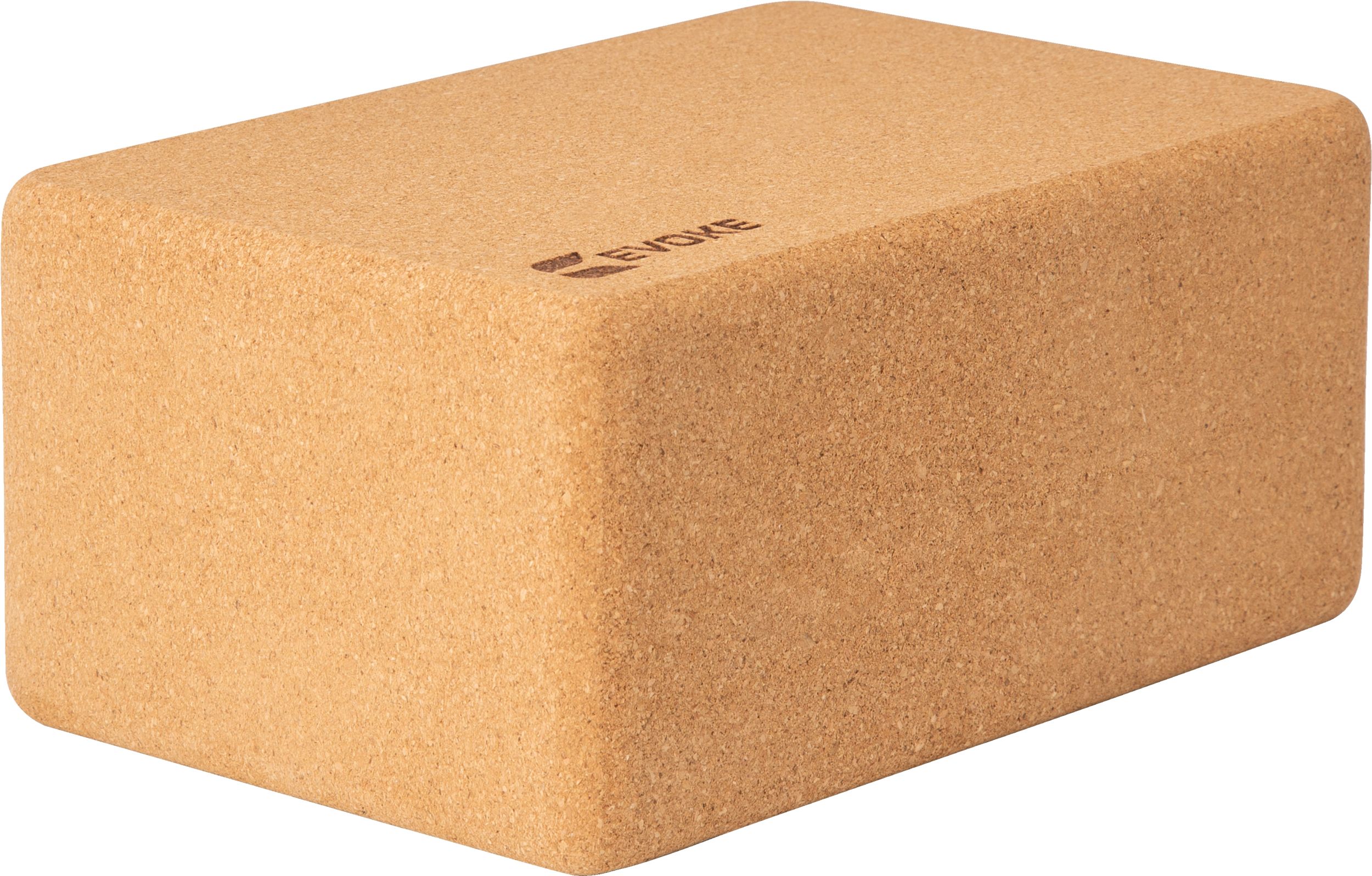 EVOKE CORK YOGA 4" BLOCK - NATURAL