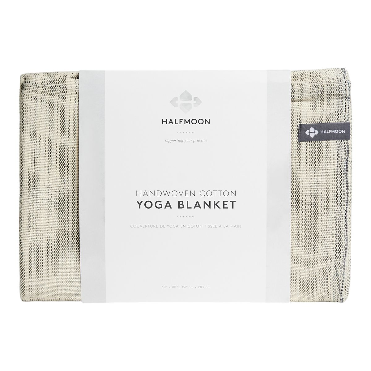 Halfmoon Cotton Yoga Blanket Front_Flat