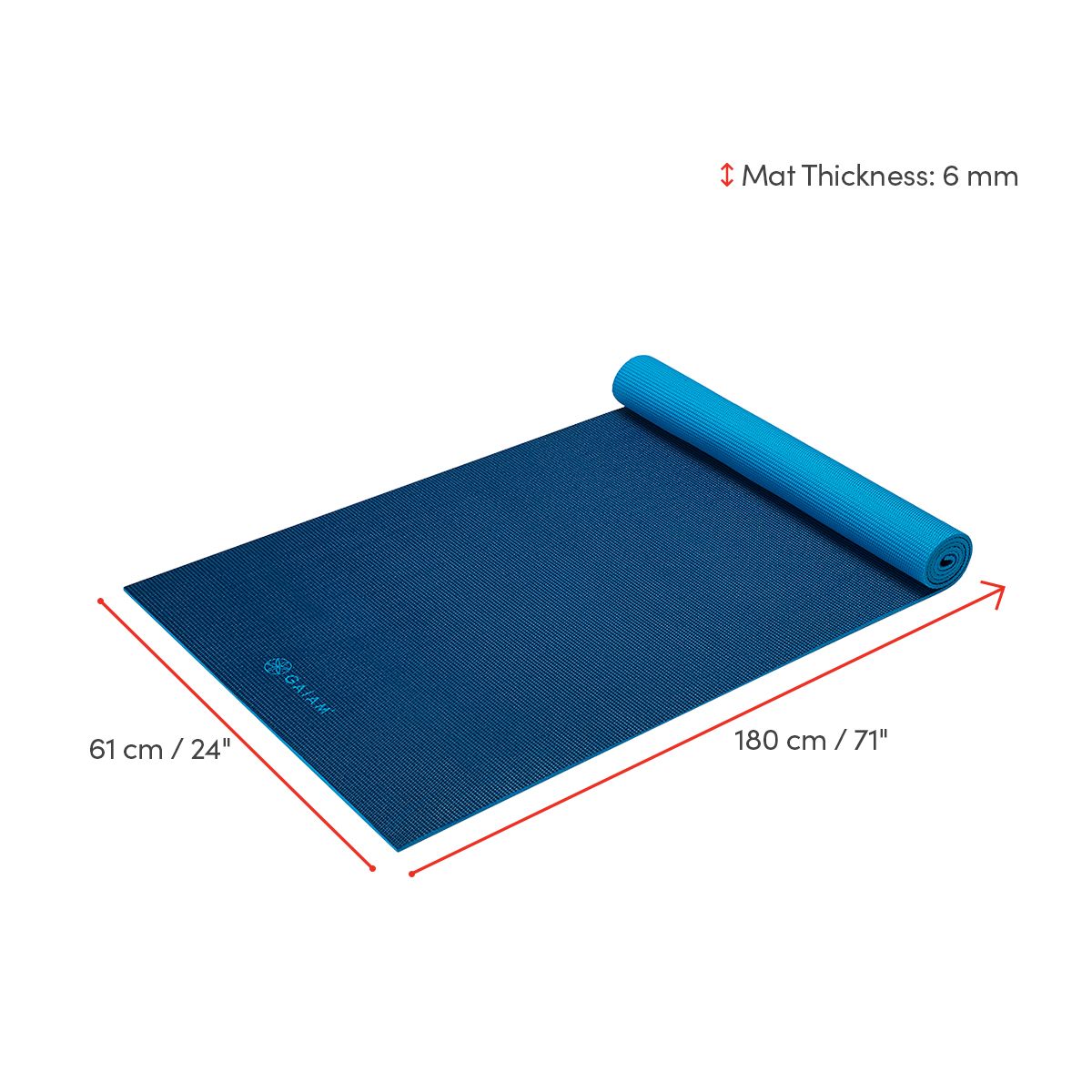 Gaiam Premium Reversible 68 Inch Yoga Mat Front_Three_Fourths_Angled_Left
