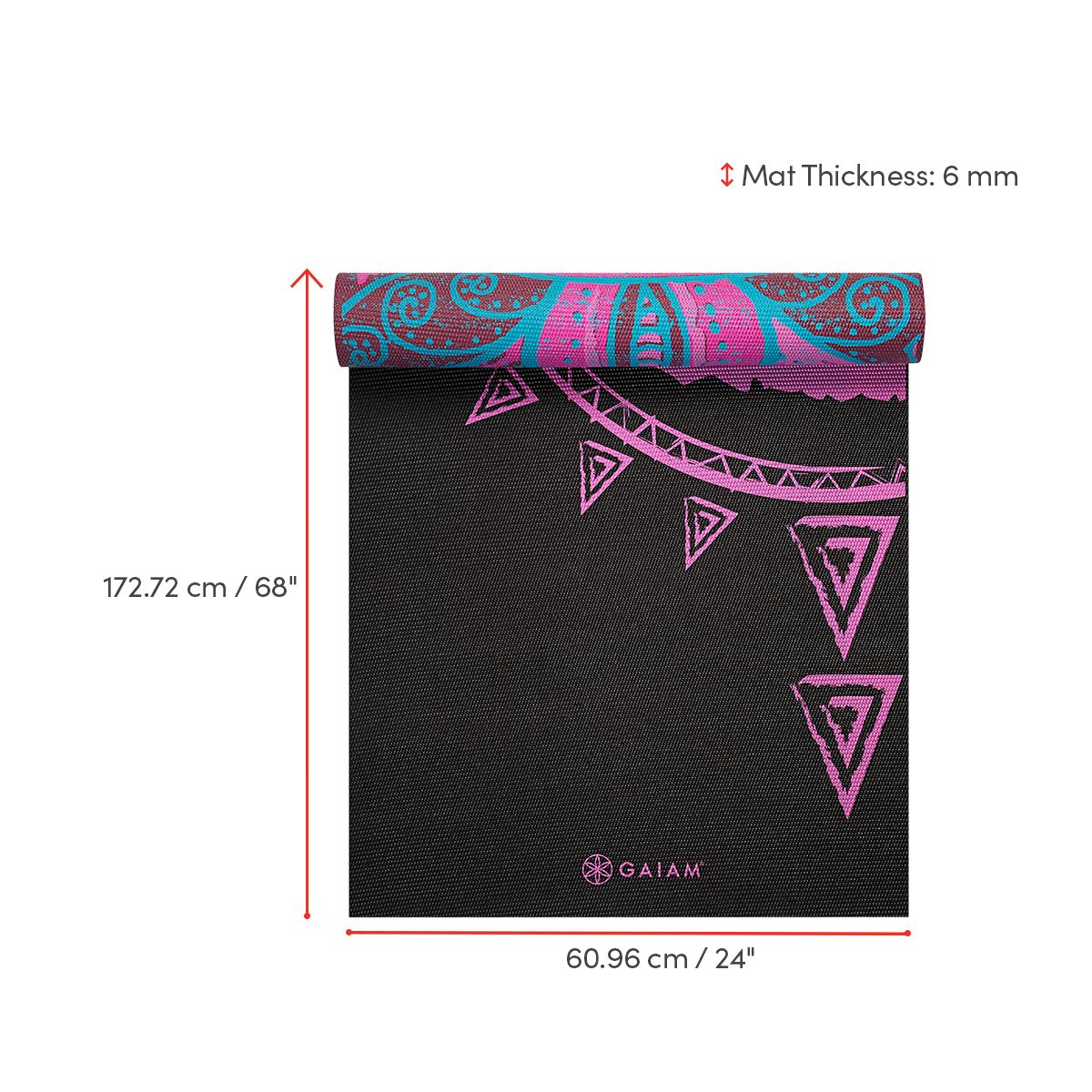 Gaiam Premium Reversible 68 Inch Yoga Mat
