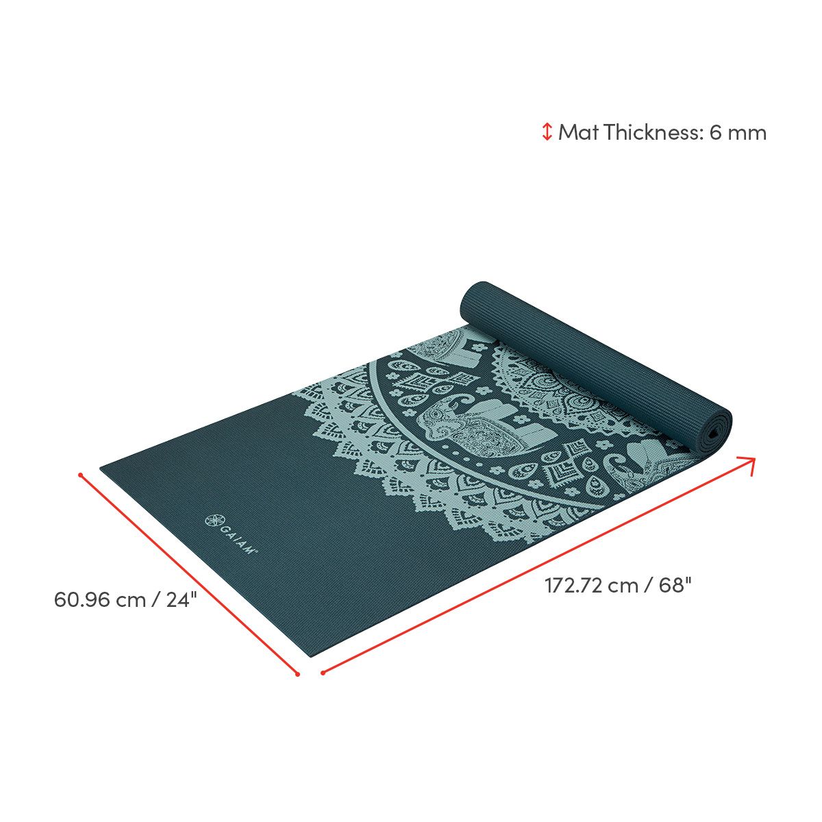 Gaiam Premium Printed Lightweight 68 Inch Yoga Mat