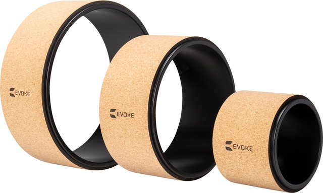 EVOKE Cork Yoga Wheel Set Front_Angled_Left