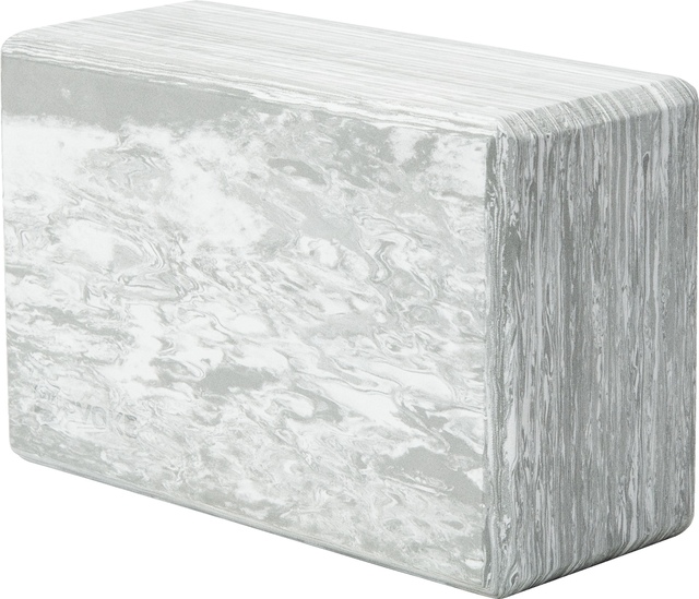 EVOKE Marble Pattern Yoga Block, 4 Inch Front_Angled_Left