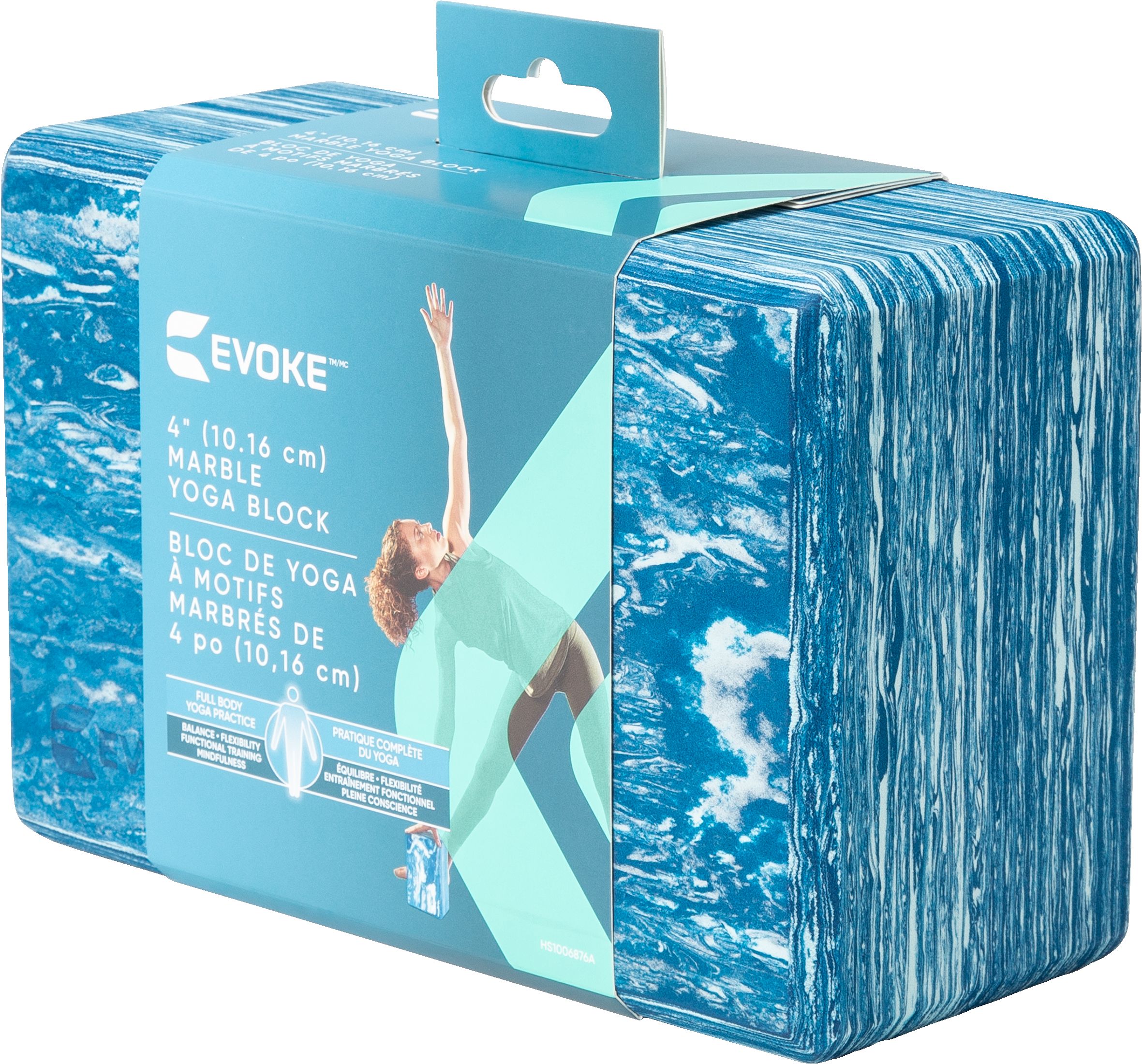 EVOKE Marble Pattern Yoga Block, 4 Inch