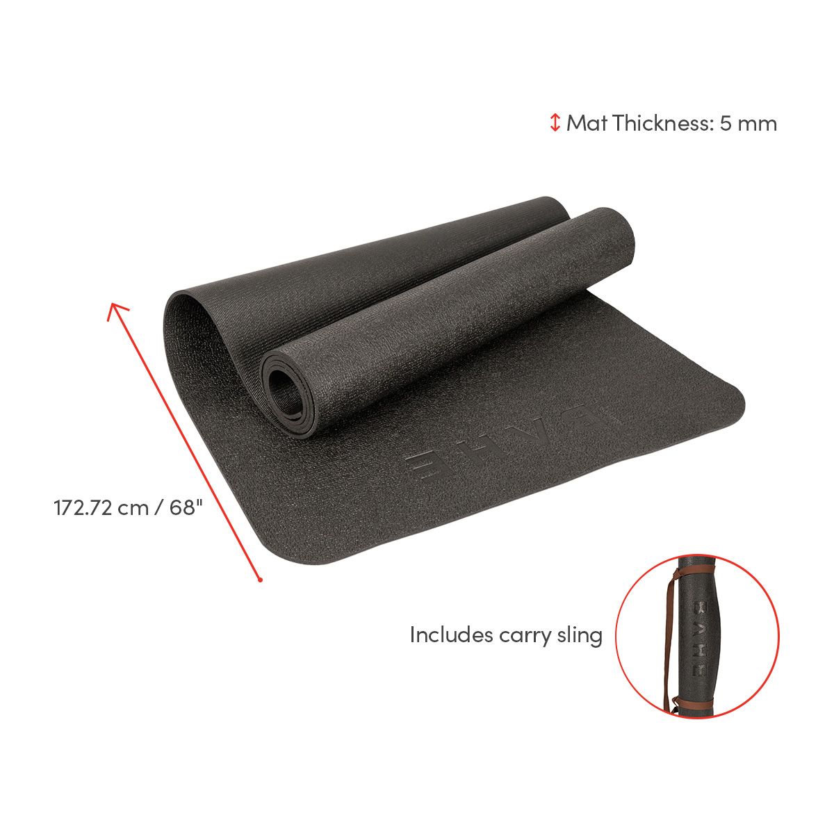 BAHE Studio 68" 5mm Pilates Mat