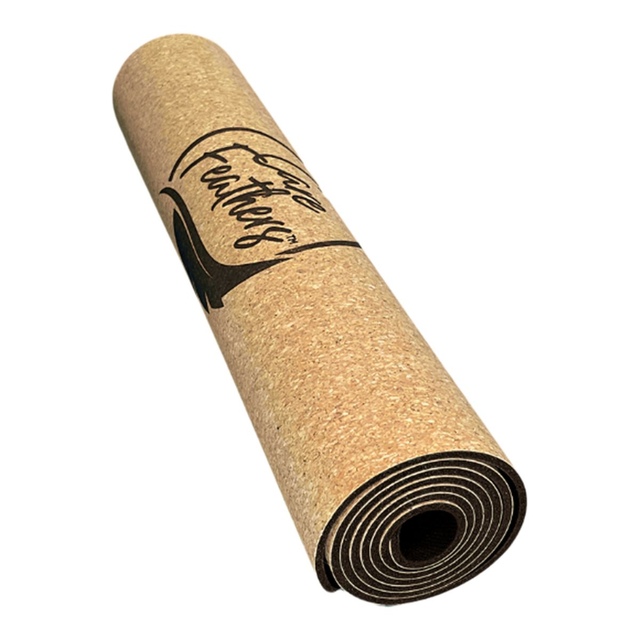 Care Feathers™ Cork and Rubber 72" 5mm Yoga Mat Overhead_Plunge