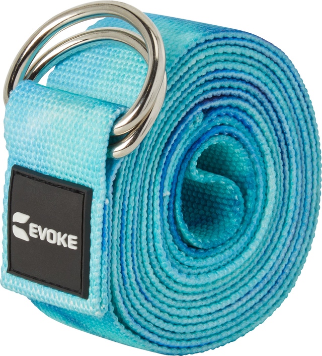 Evoke Printed Webbing Strap Yoga Mat Front_Three_Fourths_Angled_Left