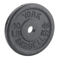 York Barbell Standard Weight Plates, 10 lbs Front_Angled_Right