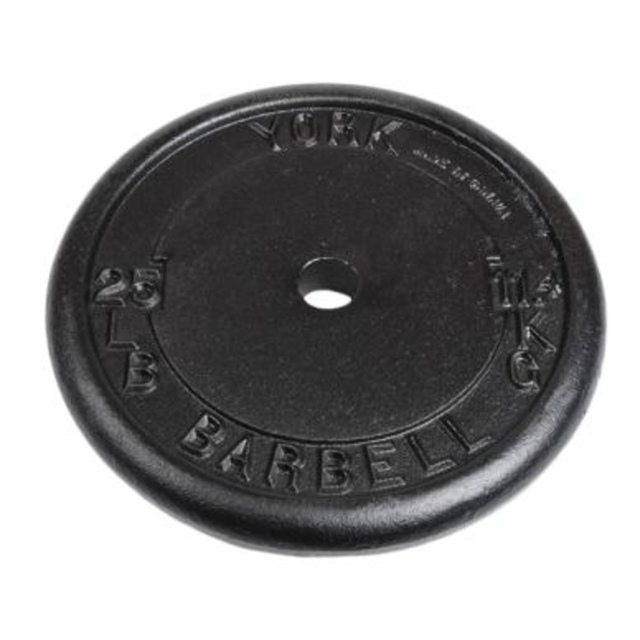 York Barbell Standard Weight Plates, 25 lbs Overhead_Plunge