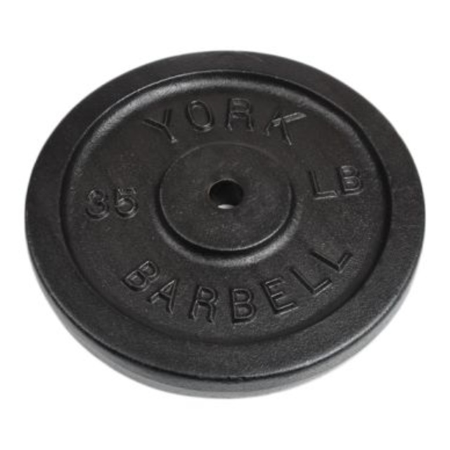 York Barbell Standard Weight Plates, 35 lbs Overhead_Plunge