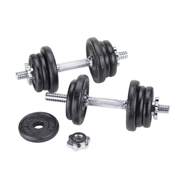 York 50 lb Adjustable Spinlock Dumbell Set, Weight, Home Gym Composite_or_Mixed