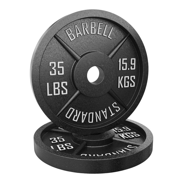 Synergee 35 lb Olympic Cast Iron Plates, Pair, Weight, Home Gym Composite_or_Mixed