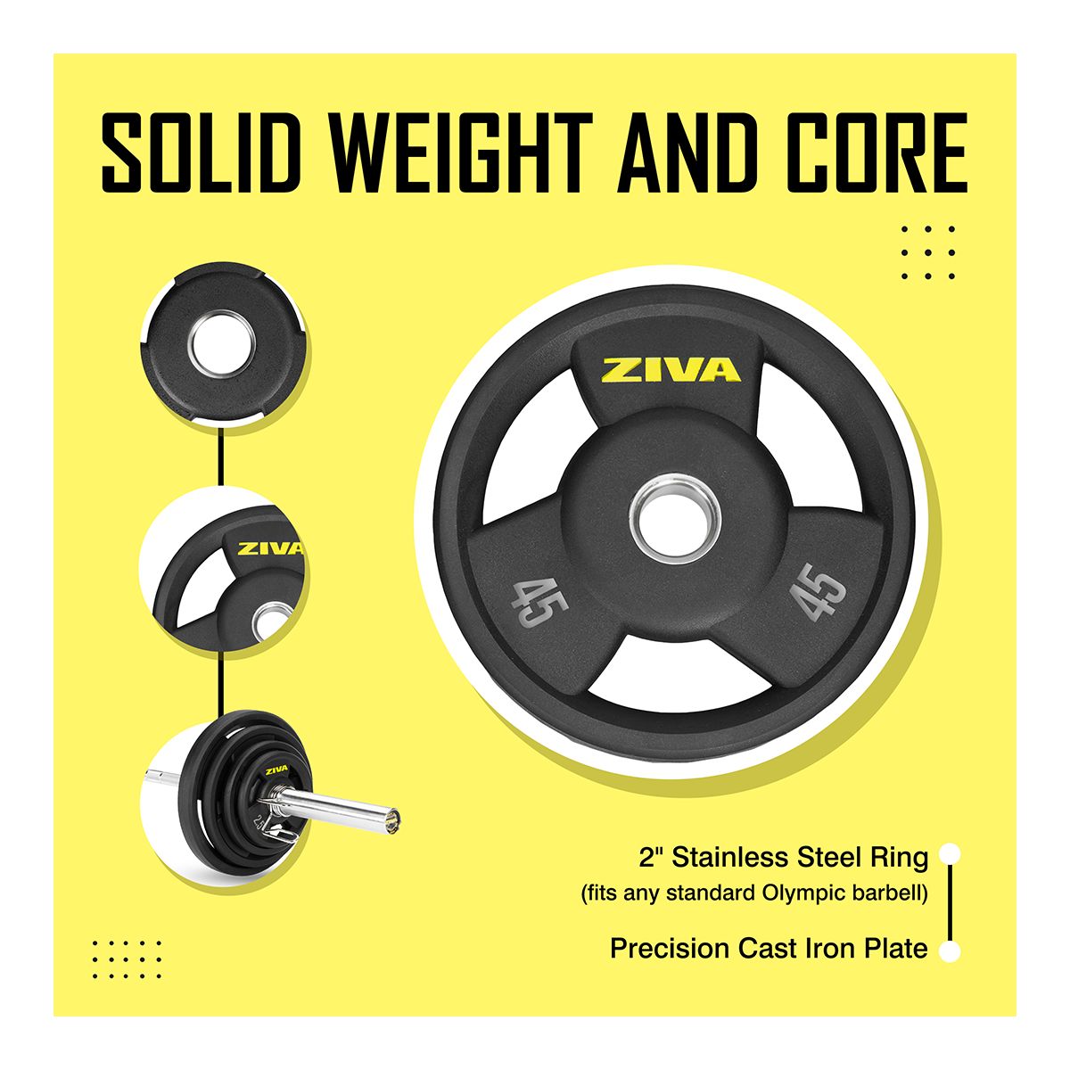 Ziva Performance Rubber Grip Weight Disc, Weight, Home Gym