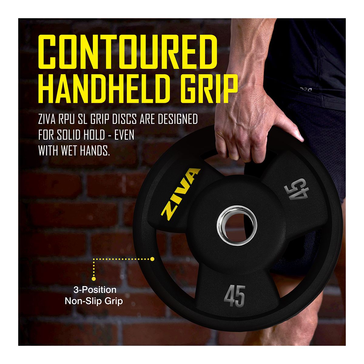 Ziva Performance Rubber Grip Weight Disc, Weight, Home Gym