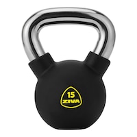 Ziva Performance 15 lb Kettlebell, Weight, Home Gym Front_Flat