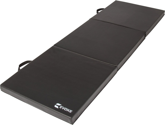 Evoke Tri Fold Training Yoga Mat Front_Angled_Left