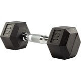 Evoke 10 lb Rubber Hex Dumbbell, Weight, Home Gym Front_Angled_Left