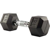 Evoke 15 lb Rubber Hex Dumbbell Front_Angled_Left