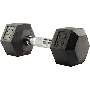 Evoke 20 lb Rubber Hex Dumbbell
