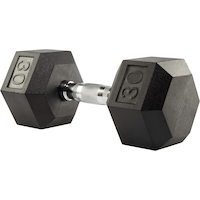 Evoke 30 lb Rubber Hex Dumbbell Front_Angled_Left