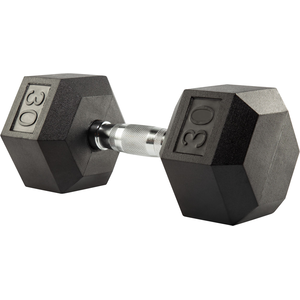 Evoke 30 lb Rubber Hex Dumbbell